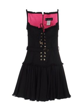 DSQUARED2 Black Mini Dress with Pink Lining, Size 6